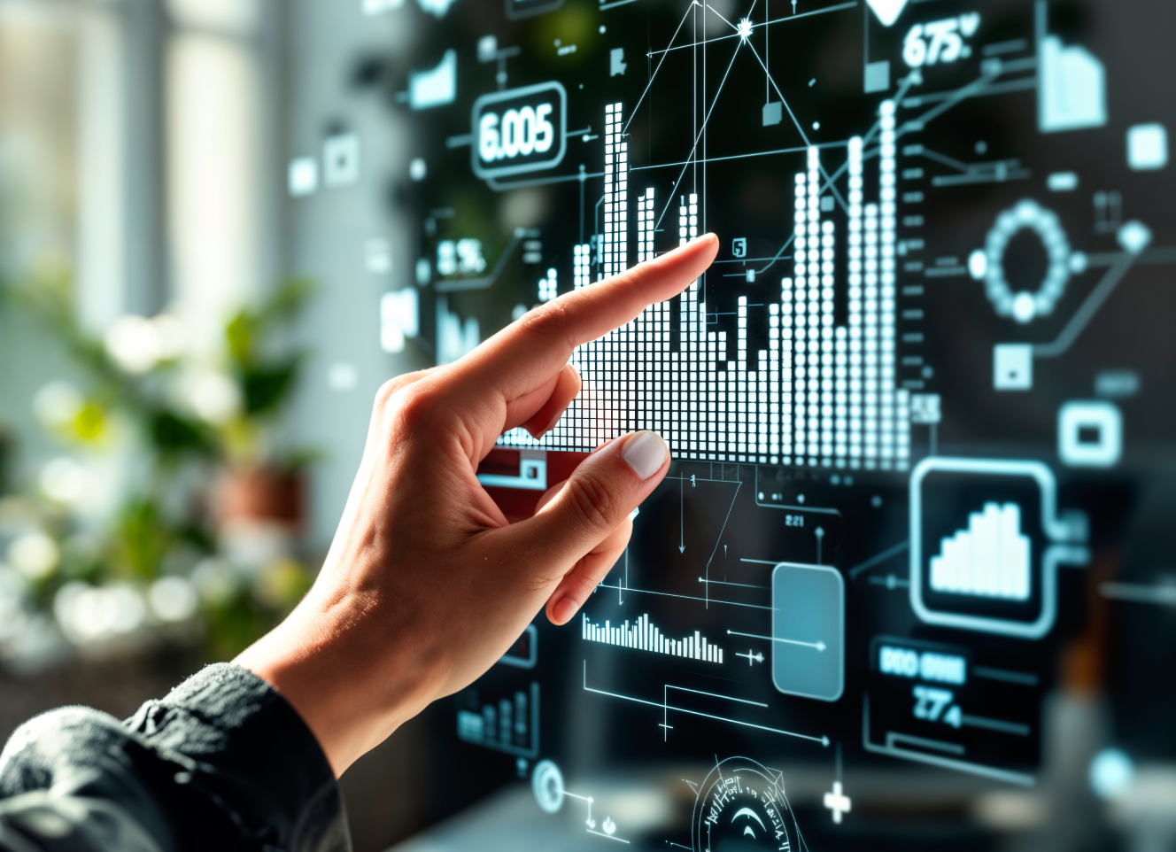 Futuristic cloud technology interface for supply chain transformation